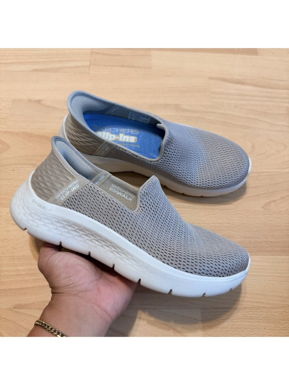 Skechers Womens Go Walk Joy Slip On Sneaker Taupe Size 7.5